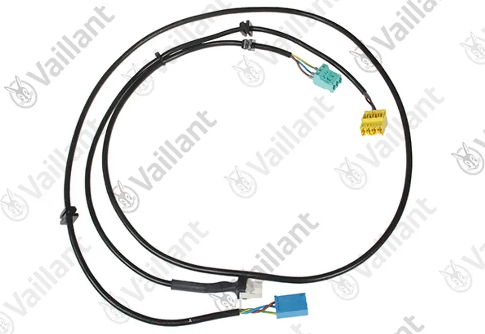 Vaillant Kabelbaum mit mehreren Anschlüssen, bestehend aus zwei isolierten Leitungen mit unterschiedlichen Steckverbindern in einem flexiblen Design.